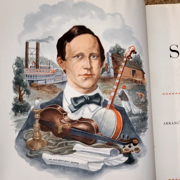 A Treasury of Stephen Foster 1946 1st Printing HC Dust Cover Vtg Song Book - Picture 9 of 16